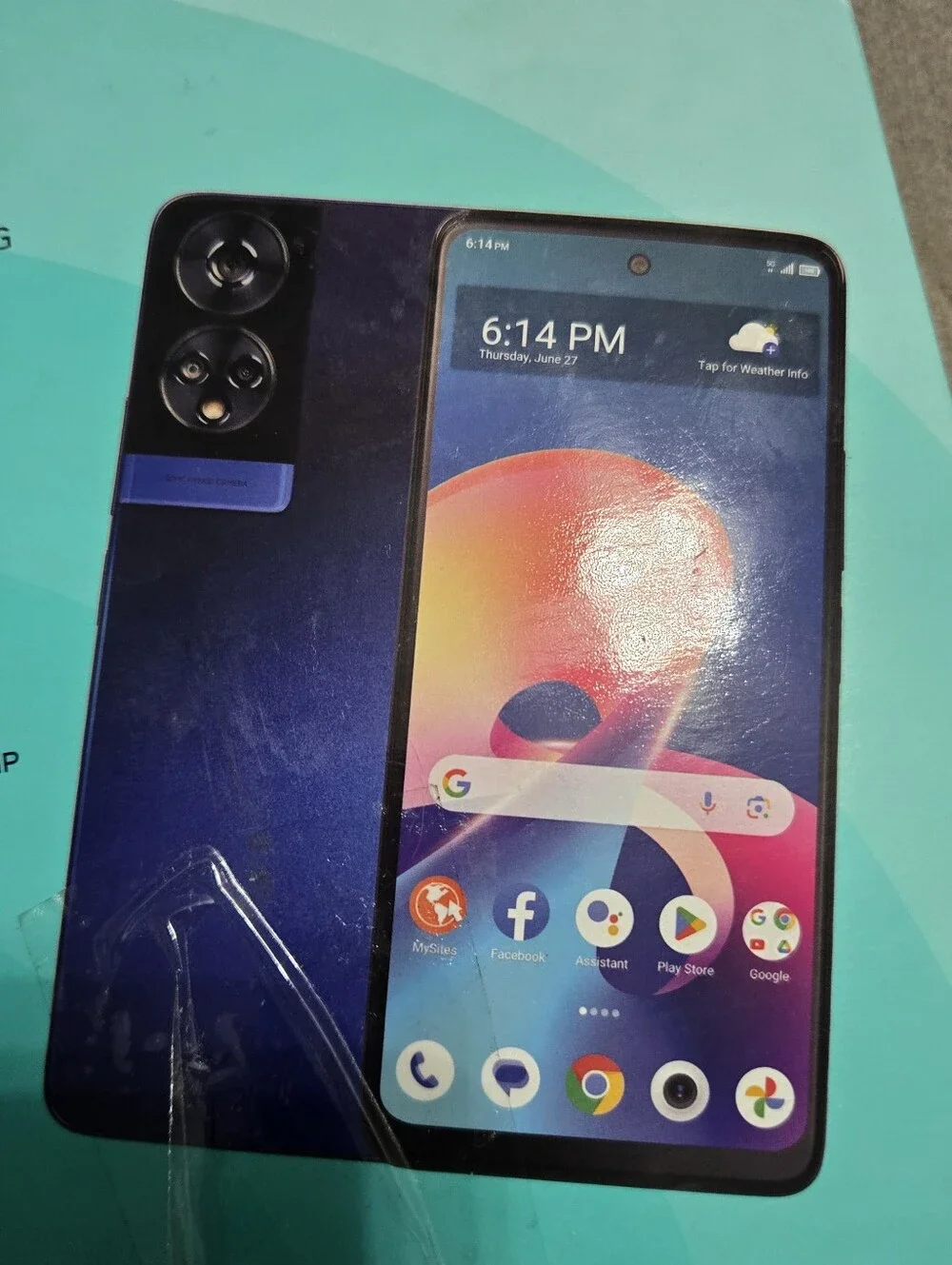 NIB TCL 50 XE 5G Blue Smartphone Total Wireless 128GB